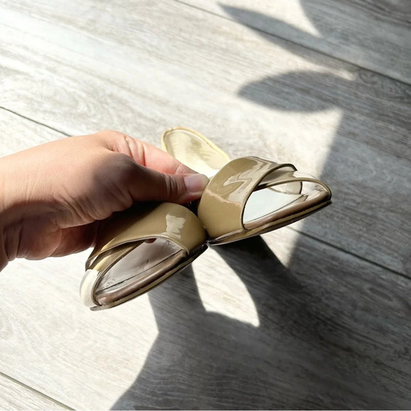 Naturalizer Ombre Beige Patent  Leather Wedge Heel Open Toe Pump - Picture 4 of 13